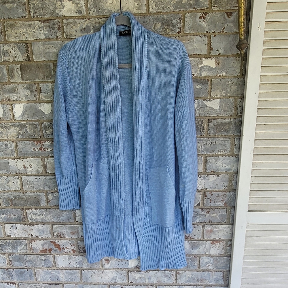 Blue Cardigan with Pockets Size XL by CCK Style